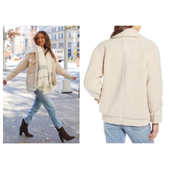 Something Navy Faux Shearling Teddy Jacket Size XL - Picture 2 of 9